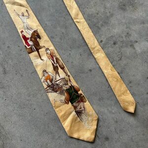 Vintage Polo Ralph Lauren Outdoors Sportsman Fishing Equestrian Silk Tie